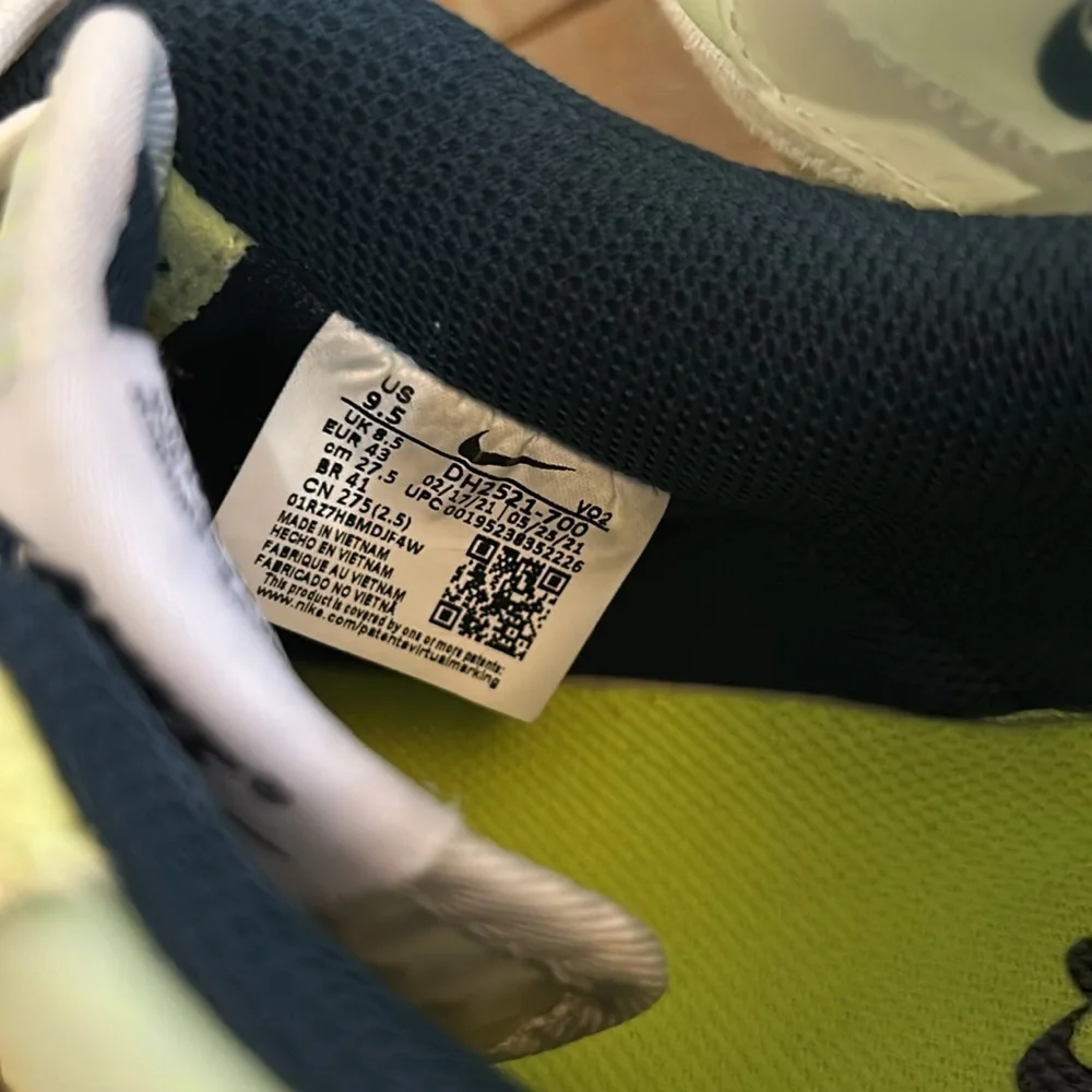 Nike Air Force 1 Crater Lt Lemon Twist White Shoes DH2521 700 Men's Size 9.5